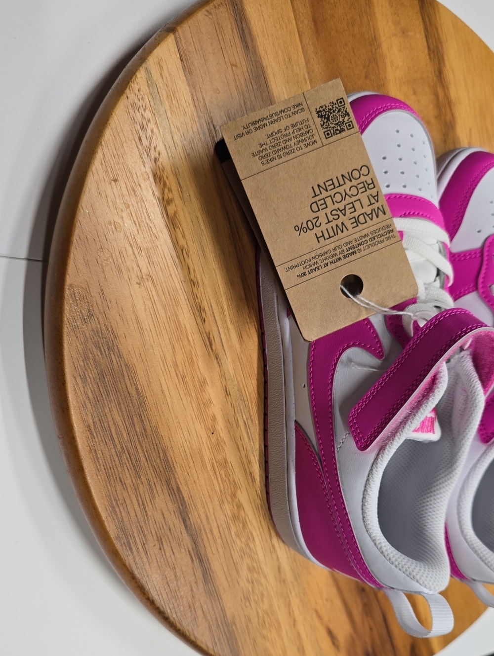 Nike Kids White and Bright Pink High-Top Sneakers